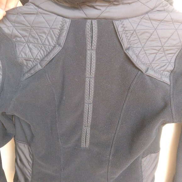 LULULEMON | 'Fleecy keen' Black Fleece Jacket  ZIp Up Fleece Removable Hood 4 - Picture 10 of 15